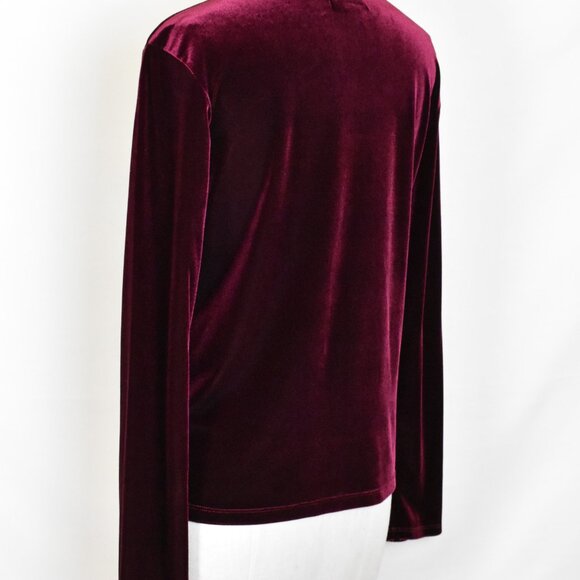 EDDIE BAUER Top Blouse M Long Sleeve Velvet Pull Over Machine Wash - Picture 3 of 5